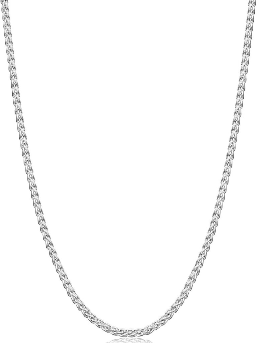 Stylish Stainless Steel Wheat Chain Necklace for Men & Women - Durable